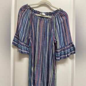 Colorful Striped Mid Length Sleeve Top